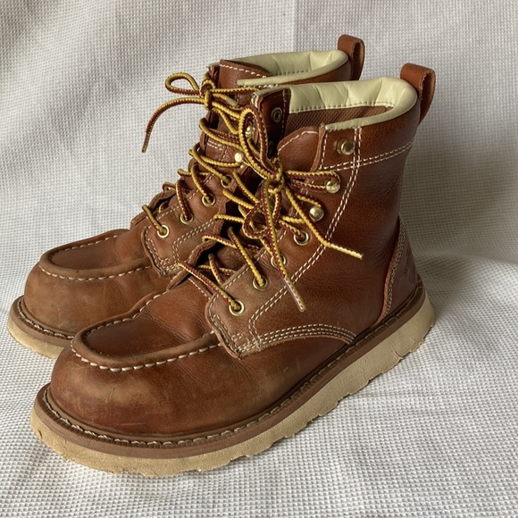 Herman Survivors Oakridge Steel Toe Work Boots Brown Leather Size 7.5 - Picture 2 of 12